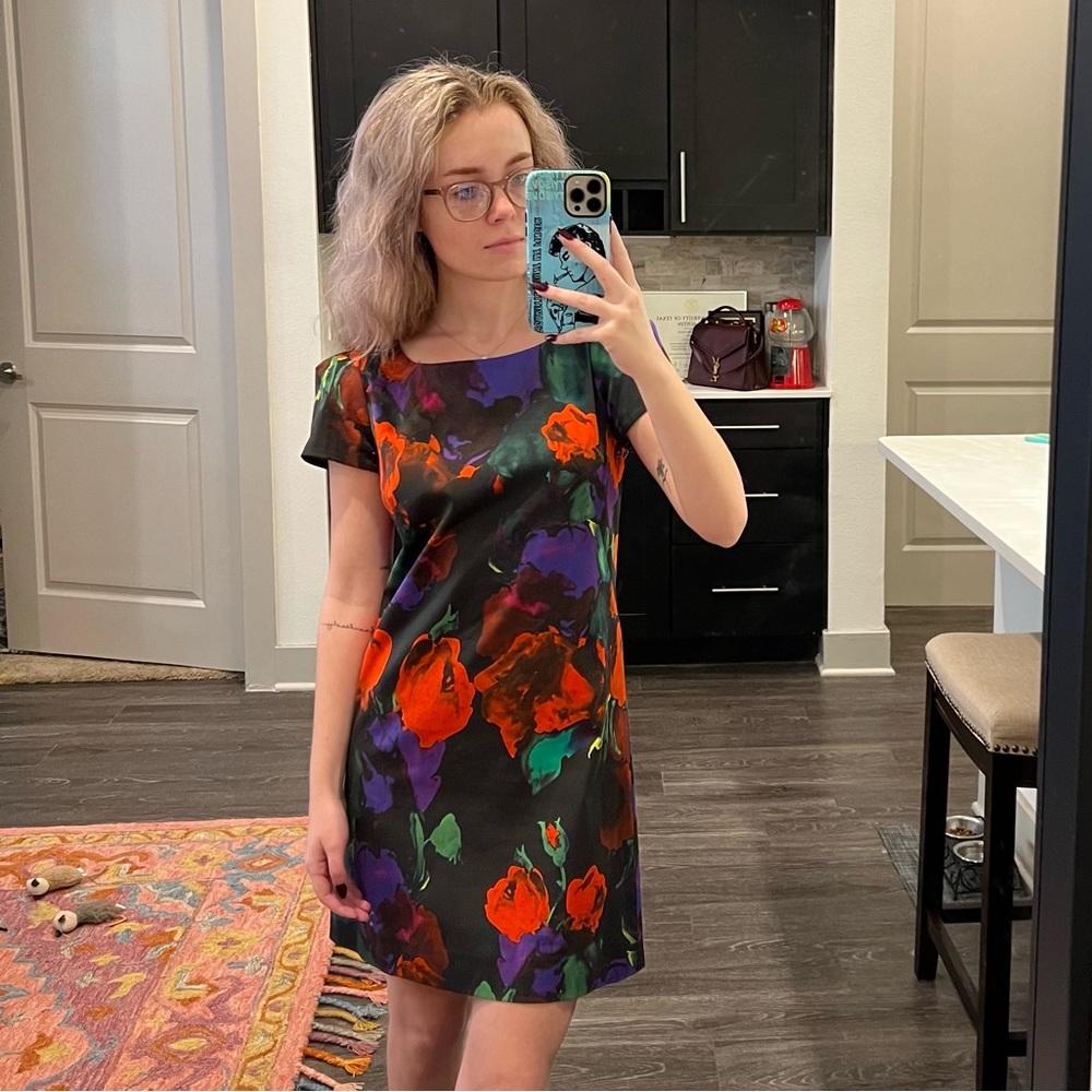 Milly Floral Print Mini Dress